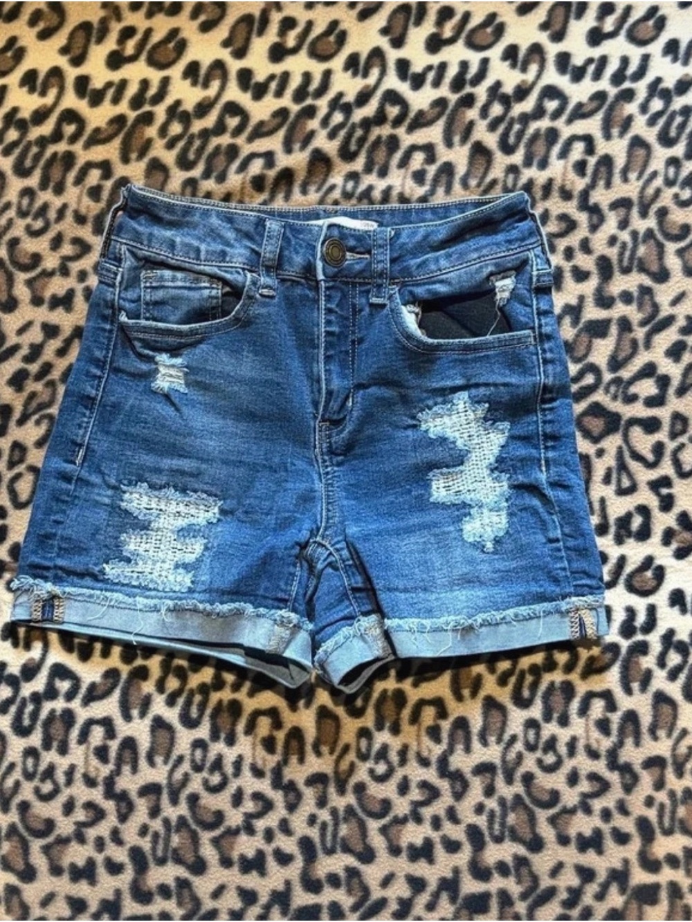 SO Women's Distressed Blue Denim Shorts xs 1/25